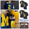 2024 Maglia da calcio personalizzata Michigan Wolverines nuovo stile # 2 Blake Corum # 9 J.J. McCarthy