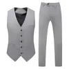 Abiti da uomo Boutique Completi da sposo Abiti da sposa Abiti da cerimonia tinta unita Abiti da lavoro 3 P Set GiacchePantaloniGilet Taglia S-5XL 240106