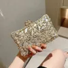 Sac de soirée en strass creux, boîte élégante, pochette, sacs à main pour femmes, pour fête, bal, mariage, 240106