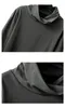 Camisetas para hombre 2024 Otoño Invierno Casual manga larga hombres sólido cuello alto camisetas hombre Tops camiseta negro blanco gris