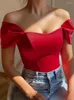 Women's T Shirts Corset Top Women Summer Sexy Off Shoulder Strapless Tube Tops Female Sleeveless Backless Fishbone Bodycon Club Party Crop