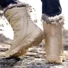 Winter Waterproof Men Boots Plush Super Warm Snow Boots Men Sneakers Ankle Boots Outdoor Desert Combat Army Boots Botas Hombre 240106