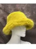 Zadorin Autumn Winter Fluffy Warm Rainbow Faux Fox Fur Bucket Hat Women Fashion Casual Outdoor Y2K Fisherman Hat Festival Hats 240106