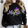 Mulheres Hoodies Moletons Mulheres Leopardo Mardi Gras Moletom Cheetah Letra Gorda Terça-feira Camisas Orleans Carnaval Tarambola Top Nol Dhyqe