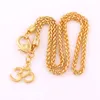 Gold Plated Hindu Buddhist om Charm Pendnat India Yoga Religious Wheat Chain Necklace Jewelry305B