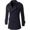 Hommes Style britannique Double boutonnage Trench couche de finition hommes Long trench manteau Masculino mâle vêtements classique goutte pardessus 240106