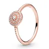 Cluster Rings Original Rose Elegant Sparkle With Crystal Ring för 925 Sterling Silver Women Party Gift Europe Diy Jewelry