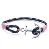 Pulseira Tom Hope Marca famosa 4 tamanhos feitos à mão Coral Rosa corda correntes de aço inoxidável âncora amuletos pulseira com caixa e TH37648130