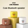 Alto-falantes portáteis EWA Bluetooth Speaker LINE FRIENDS Wireless Cartoon Shape Small Square Box A103 Mini Speaker Gift Mobile Phone Computer Speaker YQ240106