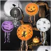 Decoración de fiesta Linterna de papel de Halloween Calabaza Araña Murciélago Esqueleto Colgante Colgante Accesorios de terror Decoración de fiesta Hogar al aire libre Gota D Dh8Cg