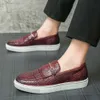 Classic Fashion Red Loafers Large Size 48 Comfortable Leather Slip-on Casual Shoes for Men 2023 Mocassins Hommes