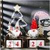 Christmas Decorations Christmas Desktop Ornament Santa Claus Gnome Wooden Calendar Advent Countdown Decoration Home Tabletop Decor Gf Dhcil