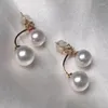 Boucles d'oreilles pendantes, paire de boucles d'oreilles en perles blanches de la mer du sud, 6-11mm, 18 carats