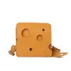 Evening Bags Fashion Lovely Cheese Shape Women Shoulder Bag Yellow PU Leather Girls Underarm Female High Quality Cute Purse Handbag