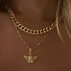 Collana di dichiarazione delle donne in acciaio inossidabile minimalista anallergico minimalista placcato in oro Collana robusta a catena cubana 240105