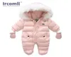 Ircomll épais chaud infantile bébé combinaison à capuche à l'intérieur polaire garçon fille hiver automne salopette vêtements d'extérieur pour enfants enfants Snowsuit T2009713368