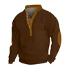 T-shirts pour hommes en plein air sweat à capuche décontracté sweat coton chaud bouton col hauts haute qualité Design haut Hombre
