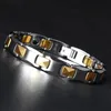 Luxury Man Bracelet Gold Plated Tungsten Steel Jewelry Trendy Friendship Health Magnetic Therapy Mens Bracelets Armband Heren 240105