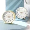 Nordic Luxus Wecker Stumm Kinder Student Schreibtisch Tisch Uhr Schlafzimmer Studie Zimmer Einfache Matt Metall Uhr 240106