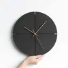 Wooden Wall Clock with Walnut Hands Silent Quartz Round Square Decorative Clock for Living Room Home Office Black H1230270d