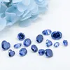Rundklipp 0,1CT till 6CT Natural Stones Royal Blue Loose Gems Pass Diamond Test för smycken ädelstenar med certifikat 240105