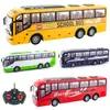 Kinder Spielzeug Rc Auto Fernbedienung Schulbus mit Licht Tour Bus Funkgesteuertes Elektroauto Für Kinder Spielzeug Geschenk 240105
