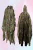 Camo 3D Leaf cloak Yowie Ghillie Breathable Open Poncho Type Camouflage Birdwatching Poncho Suit2714648