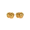 bottegaly venettaly earrings New Fashion Hollow Wrapped Copper Plated True Gold Personalized 925 Silver Needle Versatile Earrings Earrings for Women