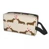 Kosmetiska väskor Anpassade Dachshund Sausage Dog toalettartikar för kvinnor Animal Puppy Lovers Makeup Organizer Ladies Storage Dopp Kit Case