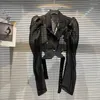 Kadın Bluzları Netizen Aynı Stil 2024 Yaz Koyu Baharatlı Kız Dantel Bel Pad Omuz Kabarcığı Kılıf Cam İpek Güneş Koruyucu Takım Kısa Ceket