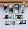 10x25mm random mixed moon tree night rectangle glass cabochon dome flatback po tray blank diy making accessories 10pcs7881572