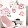 Autocollants muraux en vinyle fleurs salon décoration pivoine autocollant pour Stickers muraux pour chambres d'enfants fleur de vie autocollant mural 240105