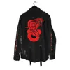 Y2K emo Men's Vintage Street Denim Jacket Korean Fashion Casual Skull Design Harajuku Cardigan Overdimensionerad 240105