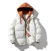 Hombres con capucha gruesa cálida colorida burbuja abrigo chaqueta de invierno para hombre streetwear hip hop parka coreano negro ropa chaquetas acolchadas 240106