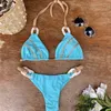 Dokunma Üçgen Mayo Lady Biquinis Brezilyalı Kadın Bikini Yüzük Seksi Mayo Takım İki Parça Takım Halter Micro Mayo 240105