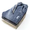 Jeans da uomo 105KG 5XL Inverno Denim Peluche Fodera in pile Pantaloni caldi Pantaloni alla caviglia per adolescenti 4XL Figlio Casual 1801A