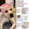 Vêtements pour chiens Chapeau pour animaux de compagnie Automne Hiver Mignon Coupe-vent Oreilles chaudes Grenouille Lunettes Couvre-chef Velours Chapeaux tricotés Accessoires pour chiots