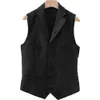 Tweed Herringbone Mens Suit Vest Slim Fit Notch Lapel With 4 Pockets Groomsmen Wedding Waistcoat For 240105