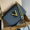 Luxury Shoulder Bag Popular Twist Bags Leather Small Square Designers Bag Long Chain V Shaped Buckle Simple Fashion Very Good crossbody bag