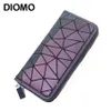 Diomo Female Wallet Zipper Slim Thin Women Purses Long Clutch Wallets Geometric Luminous Money Bag Y190701285f