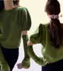 Suéteres de mujer Hsa Suéter sexy con hombros descubiertos Jersey de punto para mujer Tops de punto con manga abullonada delgada Cuello redondo Mangas largas Jerseys suaves SweaterW9353322