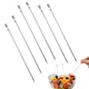 Vorken 6 stuks RVS Dessert Picknick Praktisch Snack Zilver Mengen Olijf Cocktail Pick Voorgerecht Spiesjes Restaurant Fruit Stick