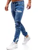 Herr jeans mode denim byxor bomull mjukt frostat tyg blixtlås design sport slim casual byxor