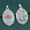Pendentif Colliers Fo Sterling Argent 9259 Rose Chute Colle Paon Phoenix Vintage Pull Bijoux