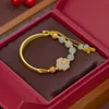 Bangle Designer recommendation Flowers bloom ten miles Hotan Jade bracelets designer for women fanshion