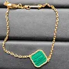 Luxe bloem armband designer armbanden vrouwen gouden sieraden voor moeder bangle klaver S925 groen klavertje vier armband zilveren armband vriend huwelijkscadeau