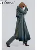 GetSpring Women Denim Trench Coat 2023 Autumn Lace Up Windbreaker Fashion ALL MATCEルーズカジュアルロングジャンオーバーカット240105