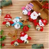 Christmas Decorations Tree Ornament With Bell Santa/Snowman/Reindeer/Bear Pendant Xmas Decoration Kids Gifts Drop Delivery Home Gard Dhnuf