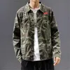 Spring Autumn Men Black Denim Jacket Men Allmatch Korean Casual Fashionable Man Camouflage Work Shirt Top Outerwear 240105