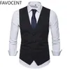 Traje para hombre Chaleco Moda Slim Fit Thin Plaid Hombres Chaleco Tops Hombre de negocios Estilo de Inglaterra Trajes de ocio masculino 240105